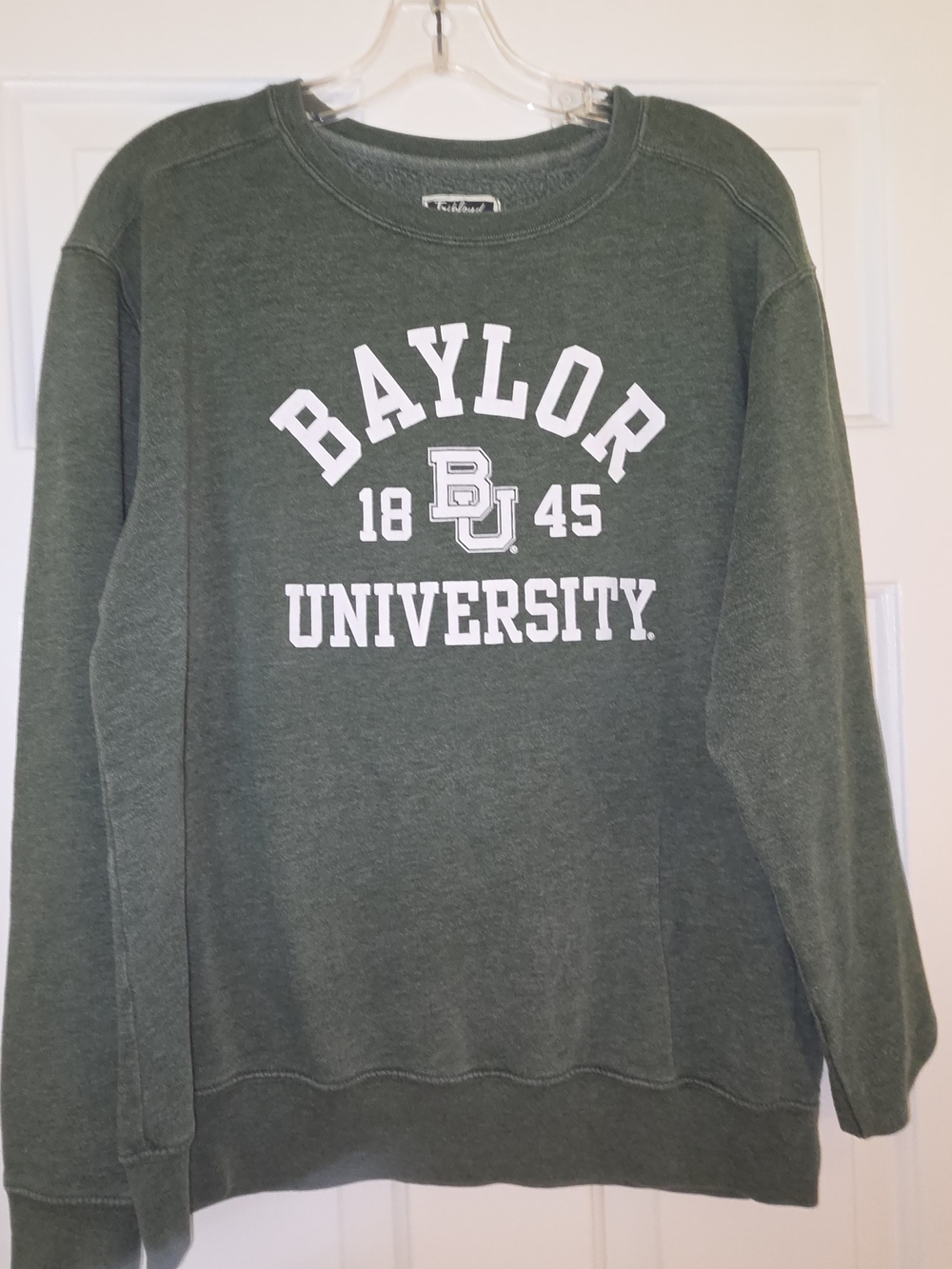 League Baylor University Green Crewneck Sweatshirt with White Logo